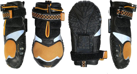 Step N' Strobe Dog Shoes - Water Resistant Dog Boots for All Seasons - Anti-Slip Protective Dog Footwear - LED Light up Soles - Reflective High Visibility Footwear - Set of 4 - X-Large