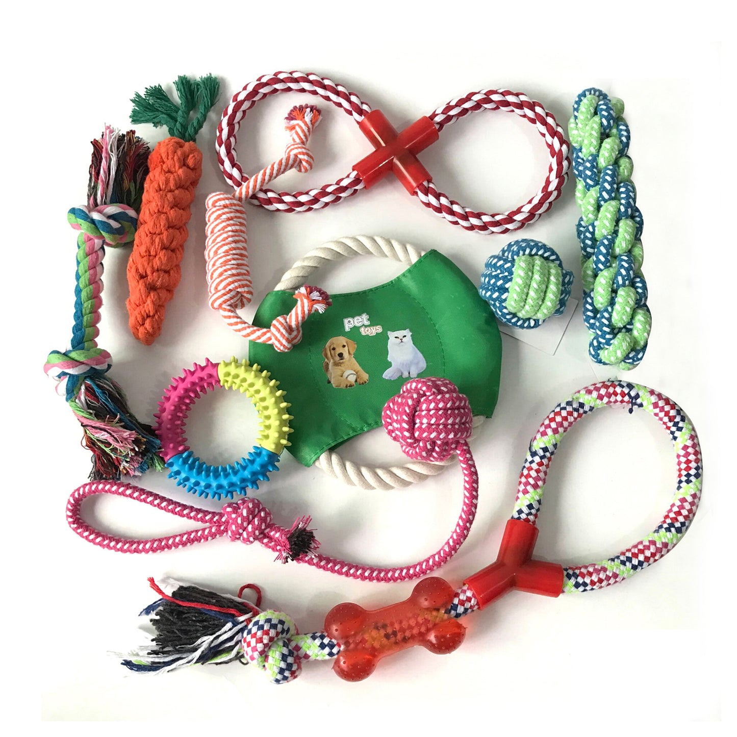 Combination Set Dog Toy Set Spot Cotton Rope Bite Toy Dog Tooth Grinding Toy