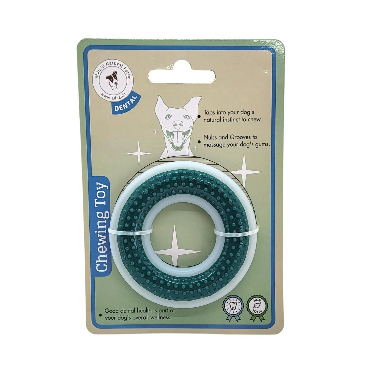 TPR & Nylon Dental Chew Ring Toy for Dogs - Ideal for Aggressive Chewers – (4" Diameter) American Pet Supplies