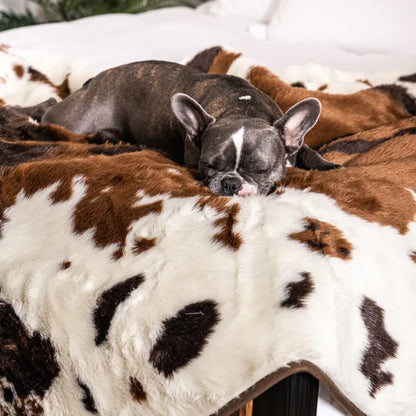 PupProtector™ Waterproof Throw Blanket - Brown Faux Cowhide Paw.com