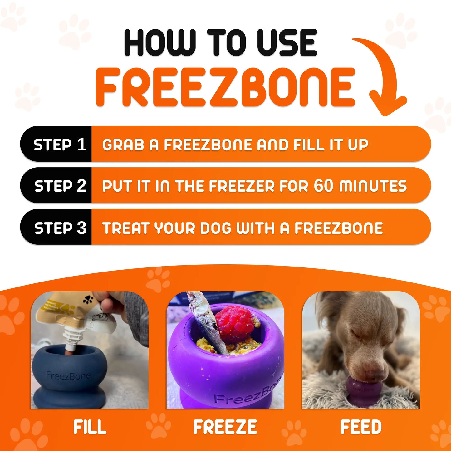 Freezball - Durable Fillable Dog Chew Bone Freezbone