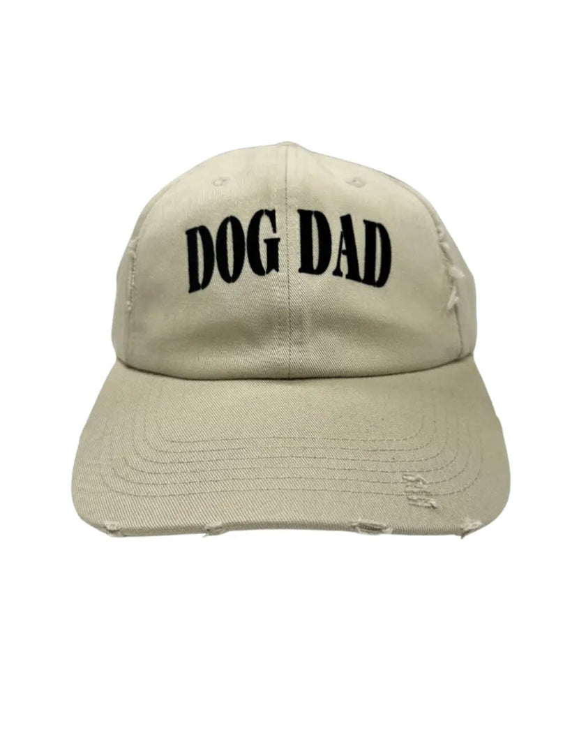 Dog Dad Distressed Cap - Tan