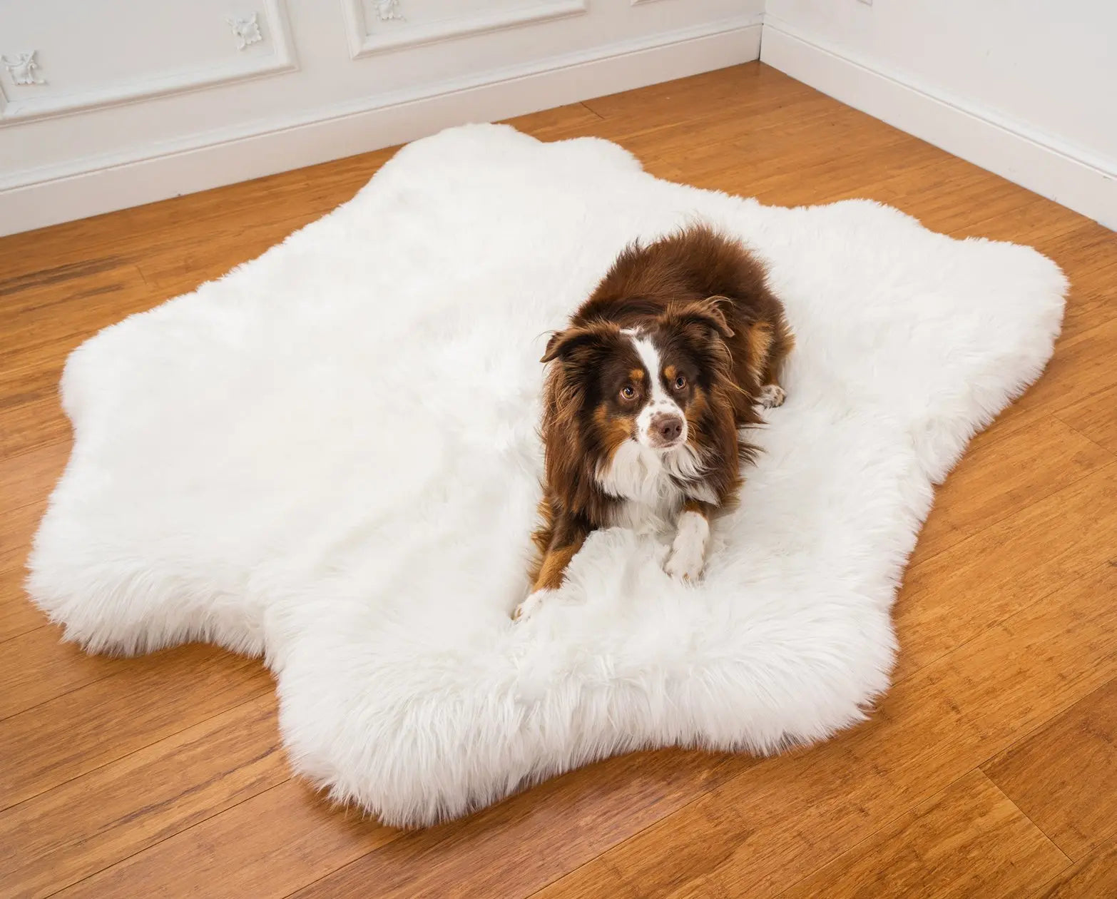 PupRug™ Animal Print Memory Foam Dog Bed - Polar Bear Faux Hide Paw.com