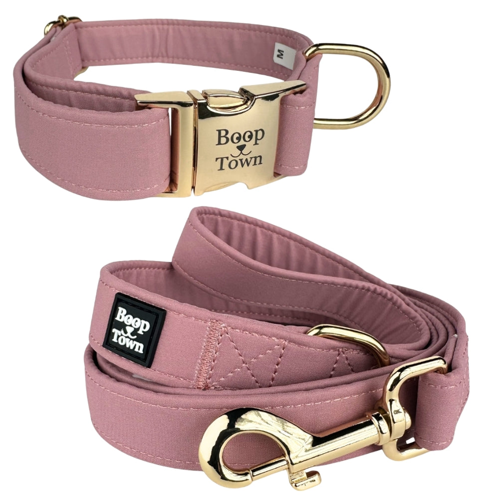 Boop Town Matching Collar and Leash Sets - Soft Cotton with Metal Buckle