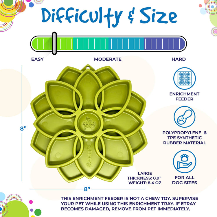 Mandala eTray Shallow Slow Feeder Dog Bowl for Enrichment | USA Made