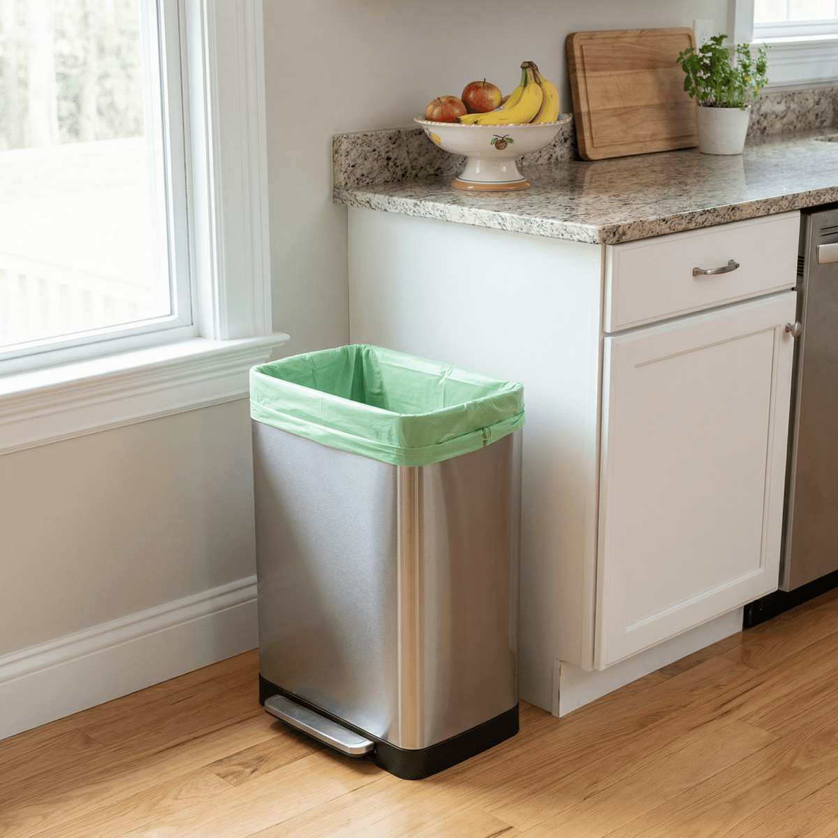 3-Gallon Plant-Based Trash Can Liner - 50 Bags