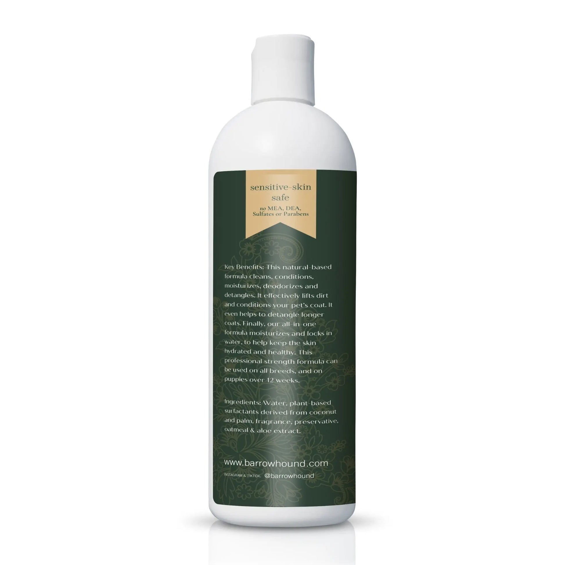 Barrow & Hound - 5-in-1 Dog Shampoo – Cleans, Conditions, Deodorizes, Moisturizes & Detangles – with Coconut, Oatmeal & Aloe – for Sensitive Skin – 16 fl oz Barrow & Hound