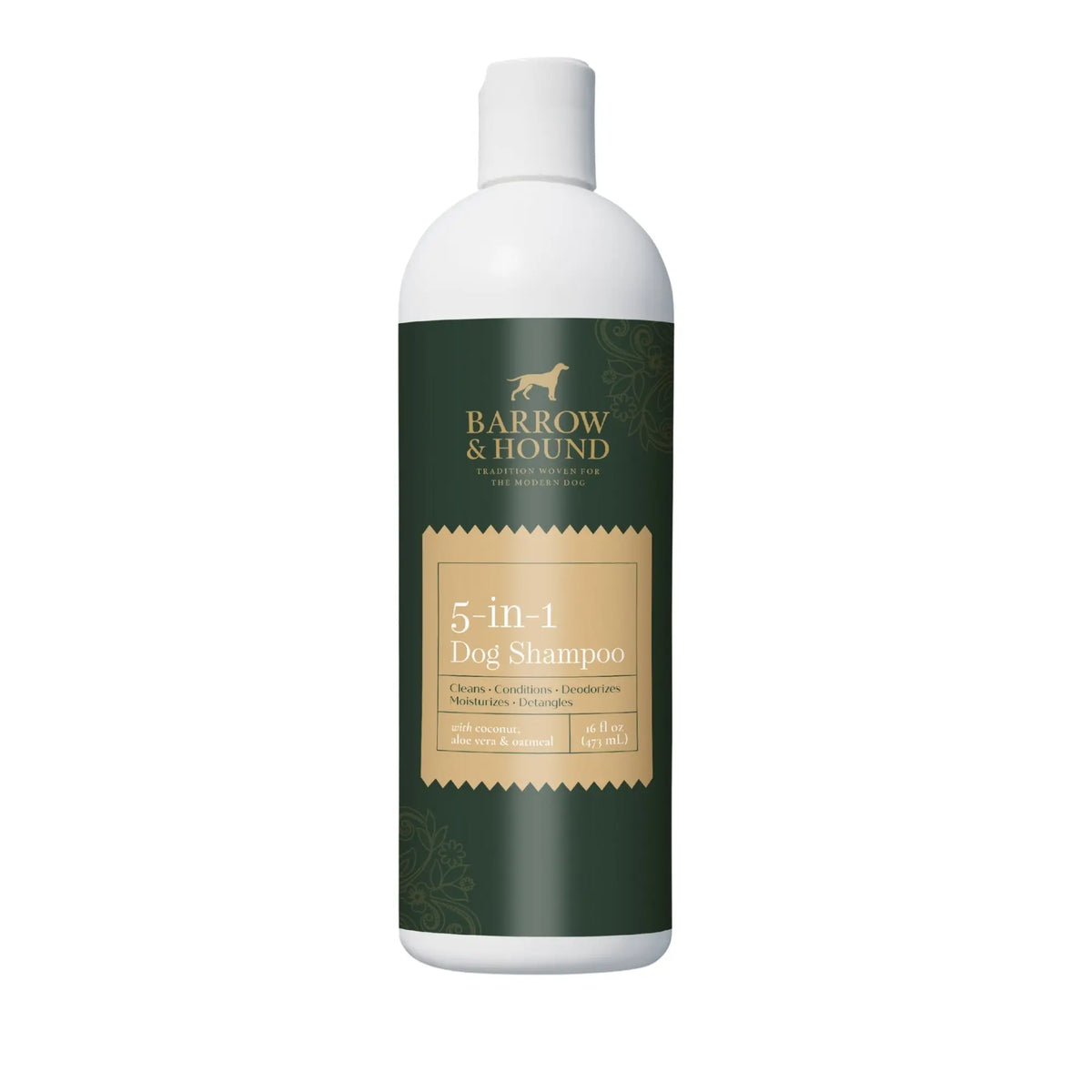 5-in-1 Dog Shampoo – Cleans, Conditions, Deodorizes, Moisturizes & Detangles – with Coconut, Oatmeal & Aloe – for Sensitive Skin – 16 fl oz
