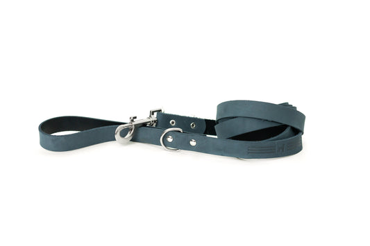 Modern Style Blue Jeans Leather Leash Euro-Dog Collars and Leads