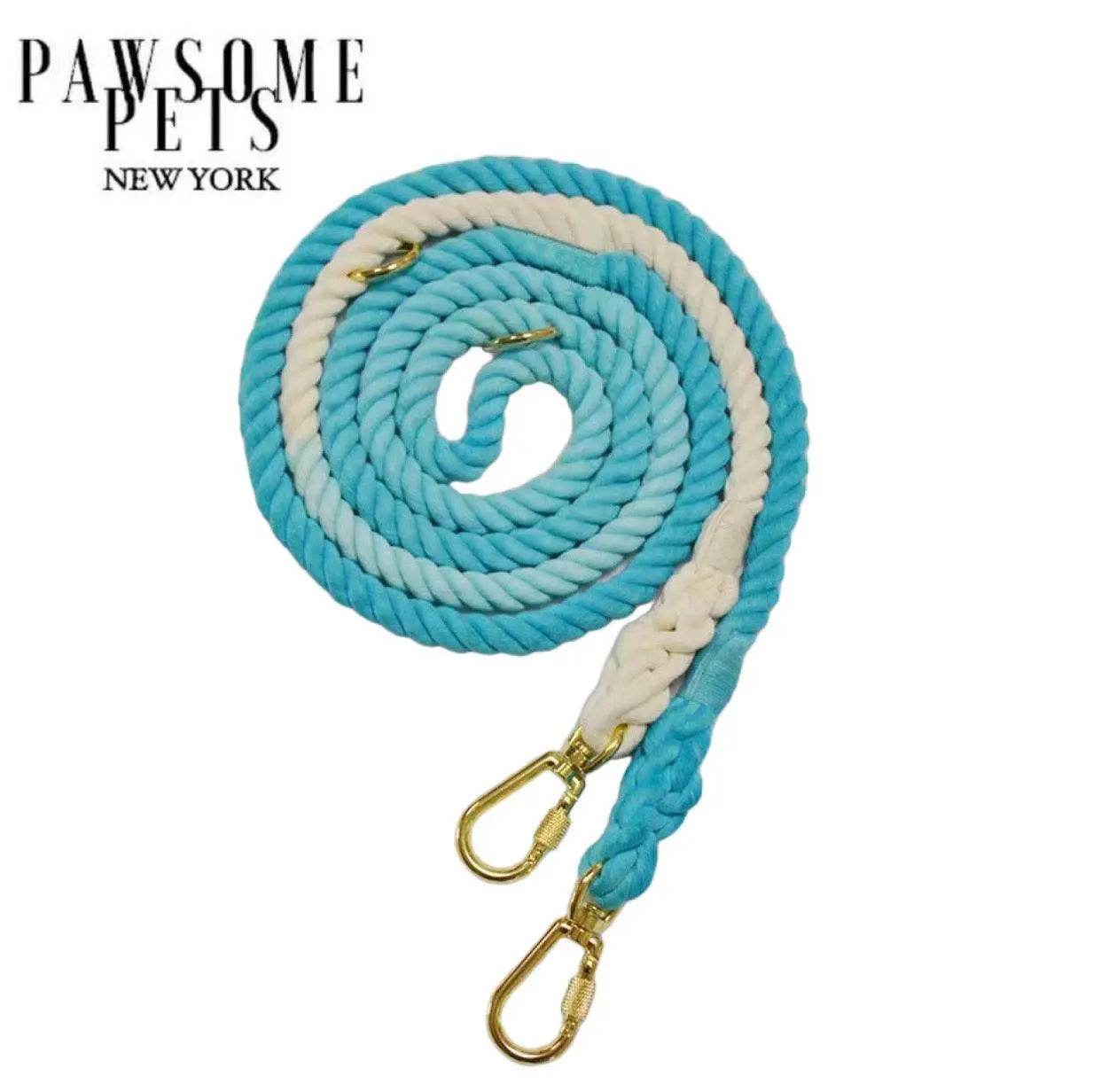 HANDS FREE DOG ROPE LEASH - OMBRE LIGHT BLUE PAWSOME PETS