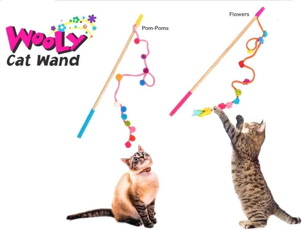 Wooly Cat Wand Toy - Pom Pom