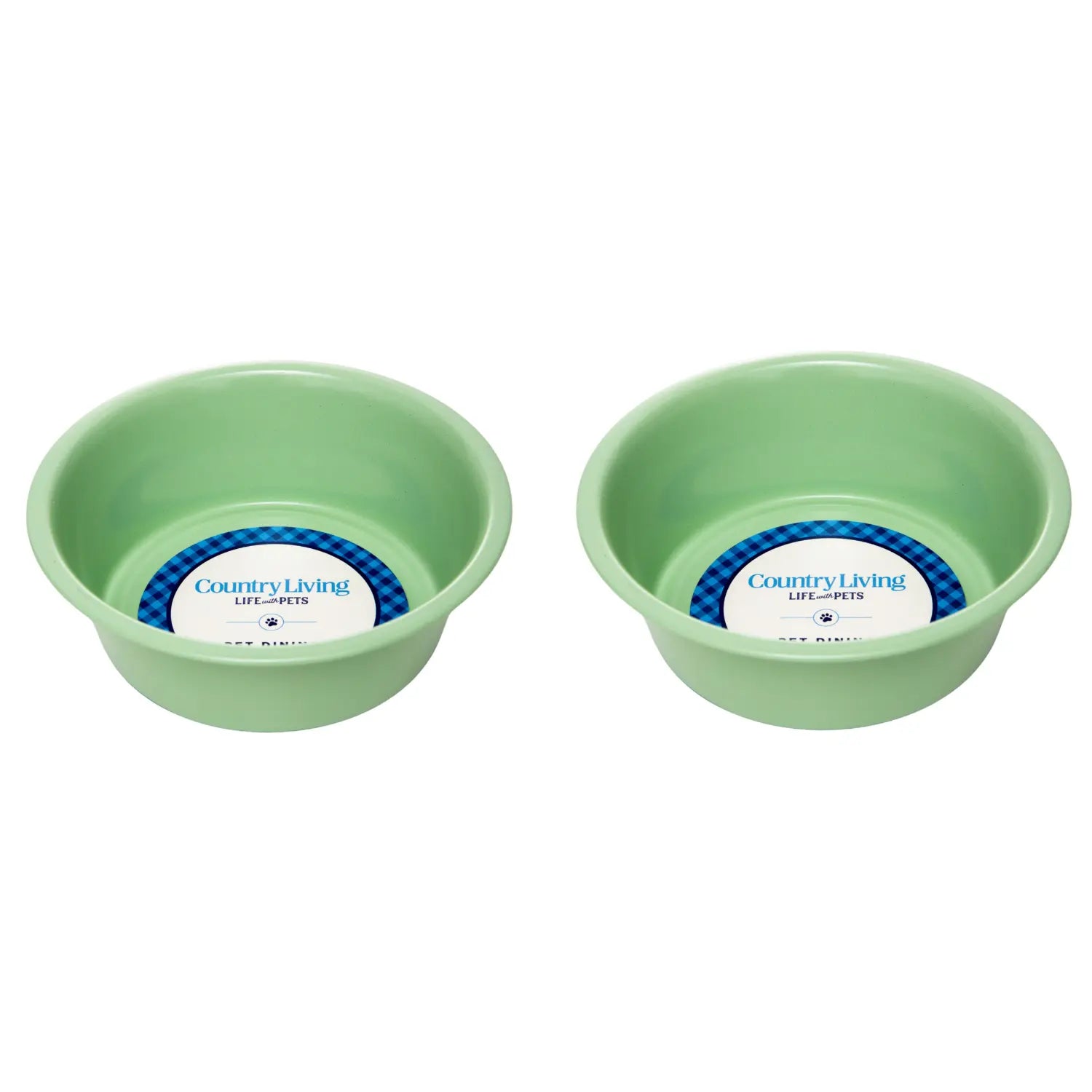 Country Living Set of 2 Coated Stainless Steel Heavy Dog Bowls - Ideal for Medium to Large Breeds American Pet Supplies