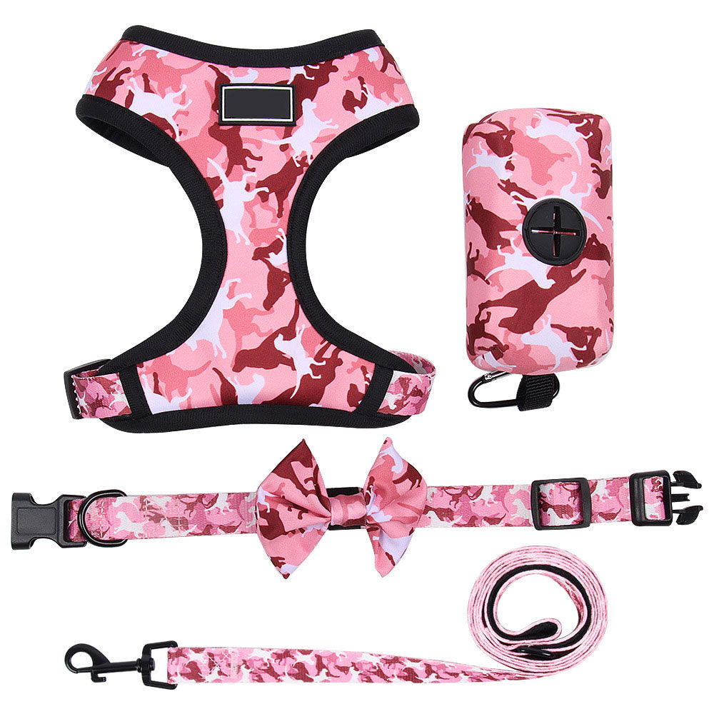 New Pet Leash Undershirt Type Dog Chest Strap Set Of Small And Medium-Sized Dog Walking Rope