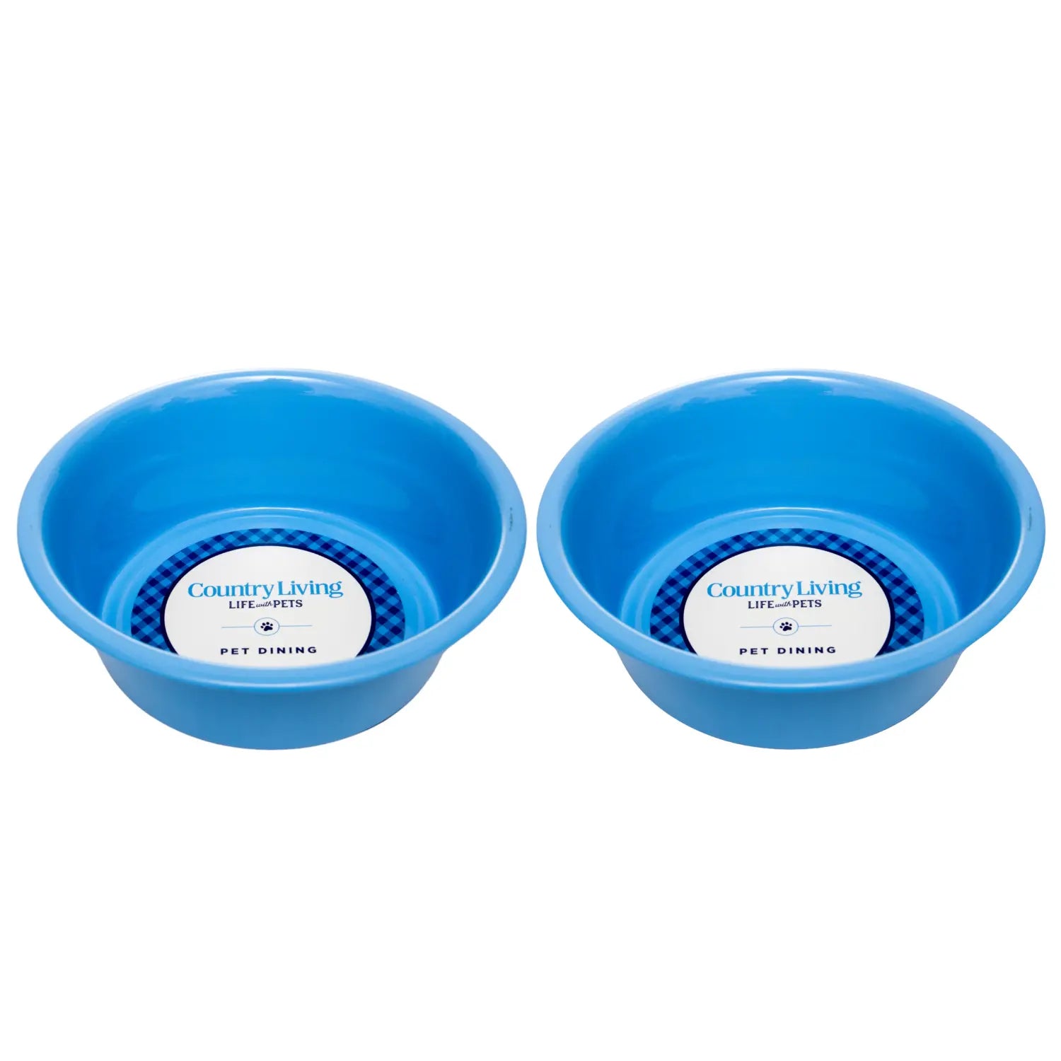 Country Living Set of 2 Coated Stainless Steel Heavy Dog Bowls - Ideal for Medium to Large Breeds American Pet Supplies