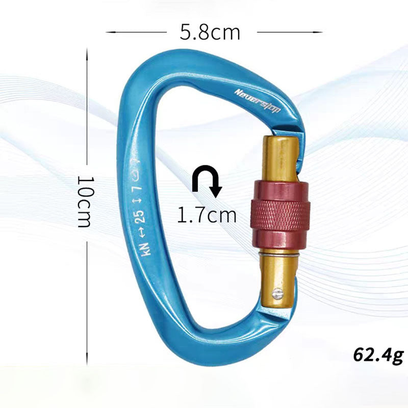 4pcs Professional Climbing Carabiner 25KN D Shape Climbing Buckle Lock Safety Lock Outdoor Climbing Equipment Accessories