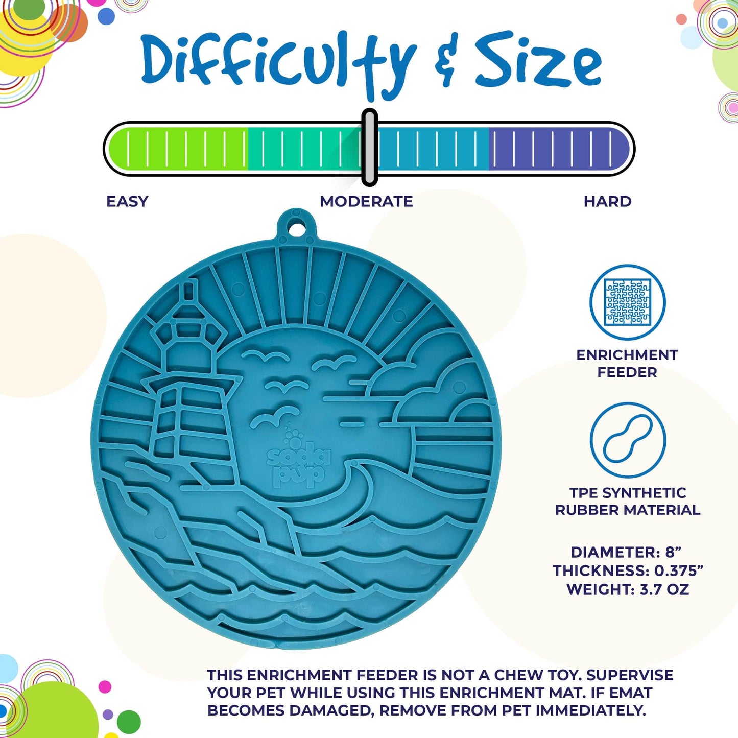 Lighthouse eMat - Enrichment Lick Mat For Dogs and Cats - With Suction Cups | USA Made