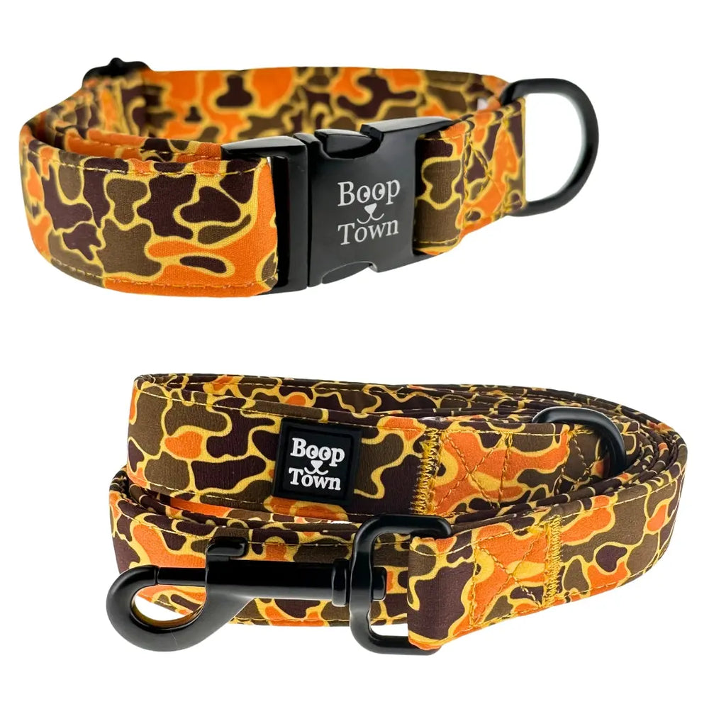 Boop Town Matching Collar and Leash Sets - Soft Cotton with Metal Buckle