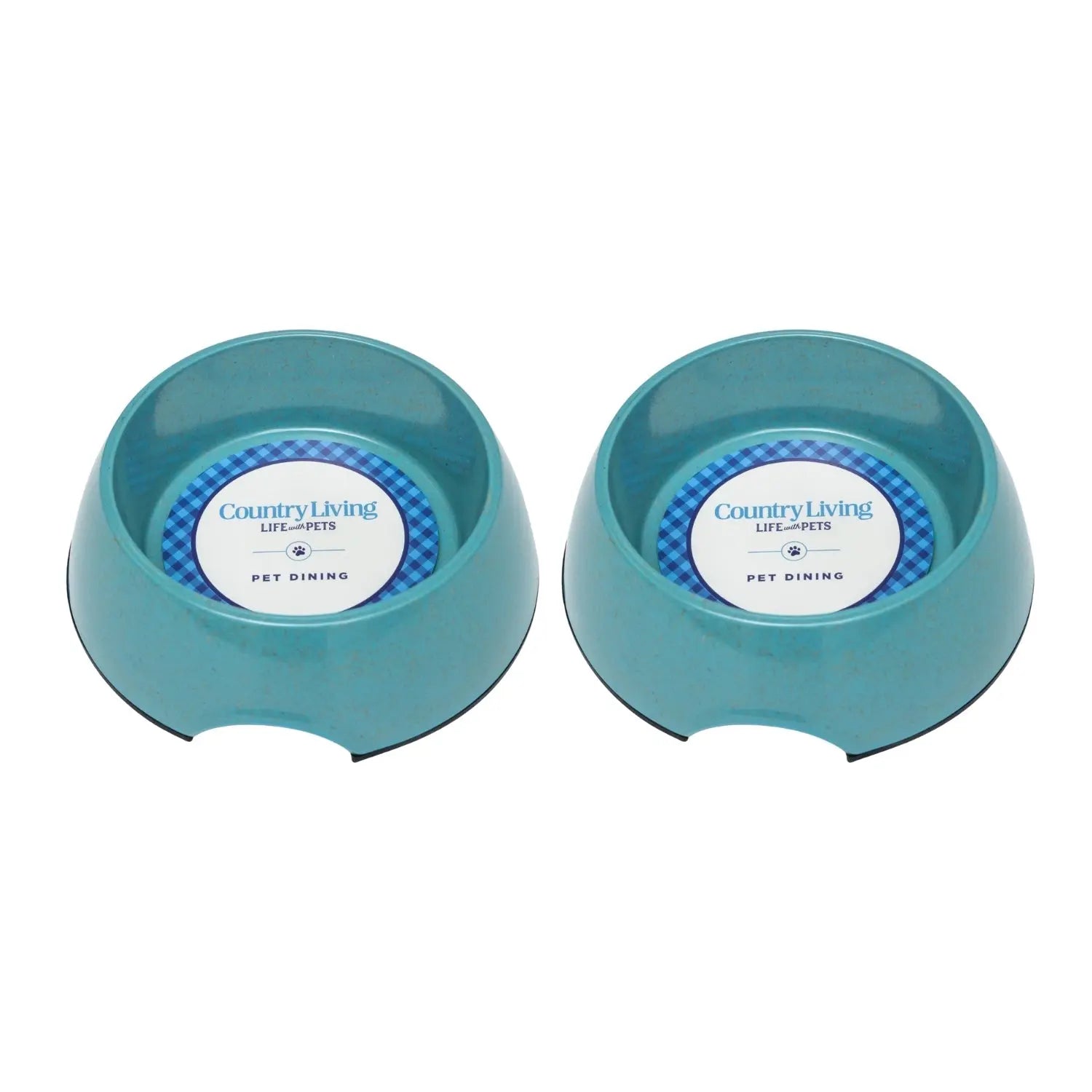 Country Living Set of 2 Natural Fiber Dog Bowls – Teal Blue American Pet Supplies