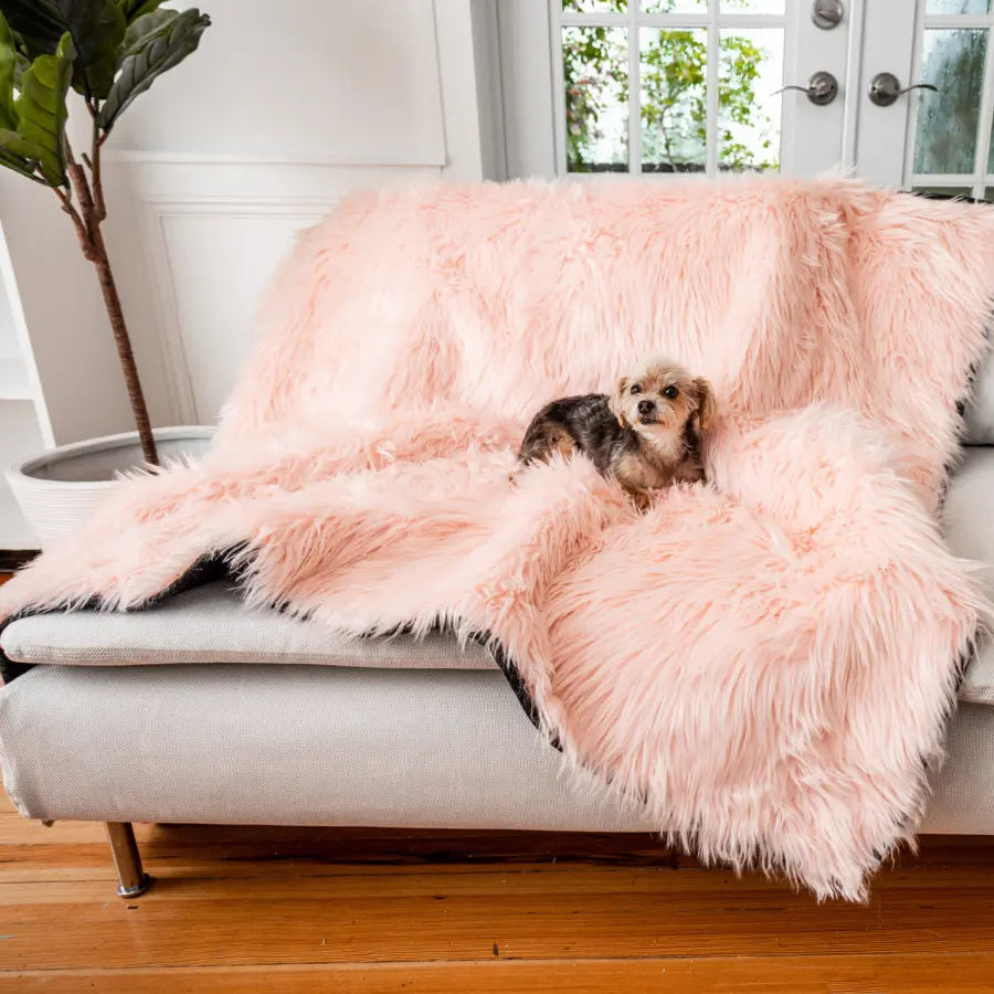 PupProtector™ Waterproof Throw Blanket - Blush Pink Paw.com