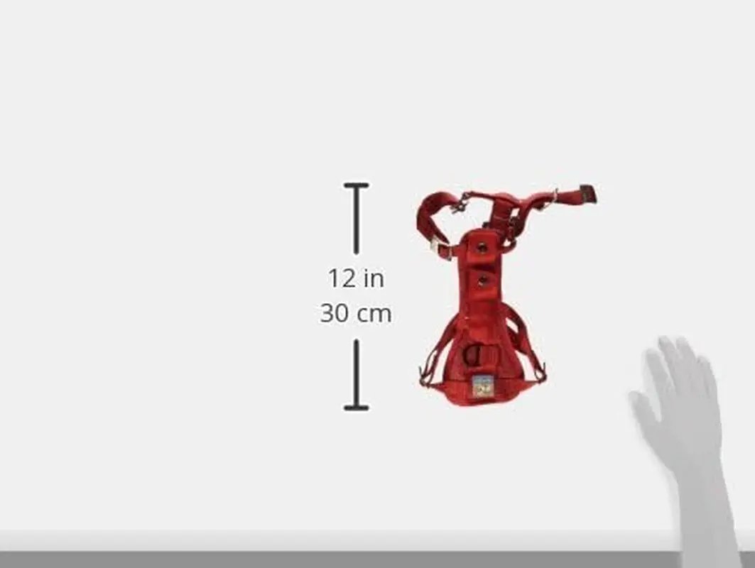 Enhanced Strength Tru-Fit Dog Car Harness - Crash Tested for Safety - Broad Chest Plate - All Steel Nested Buckles - Includes Seatbelt Tether - Red - Medium