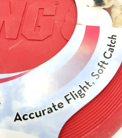 KONG Flexible Flyer Frisbee LARGE 9" Durable Soft Rubber Dog Fetch Toy