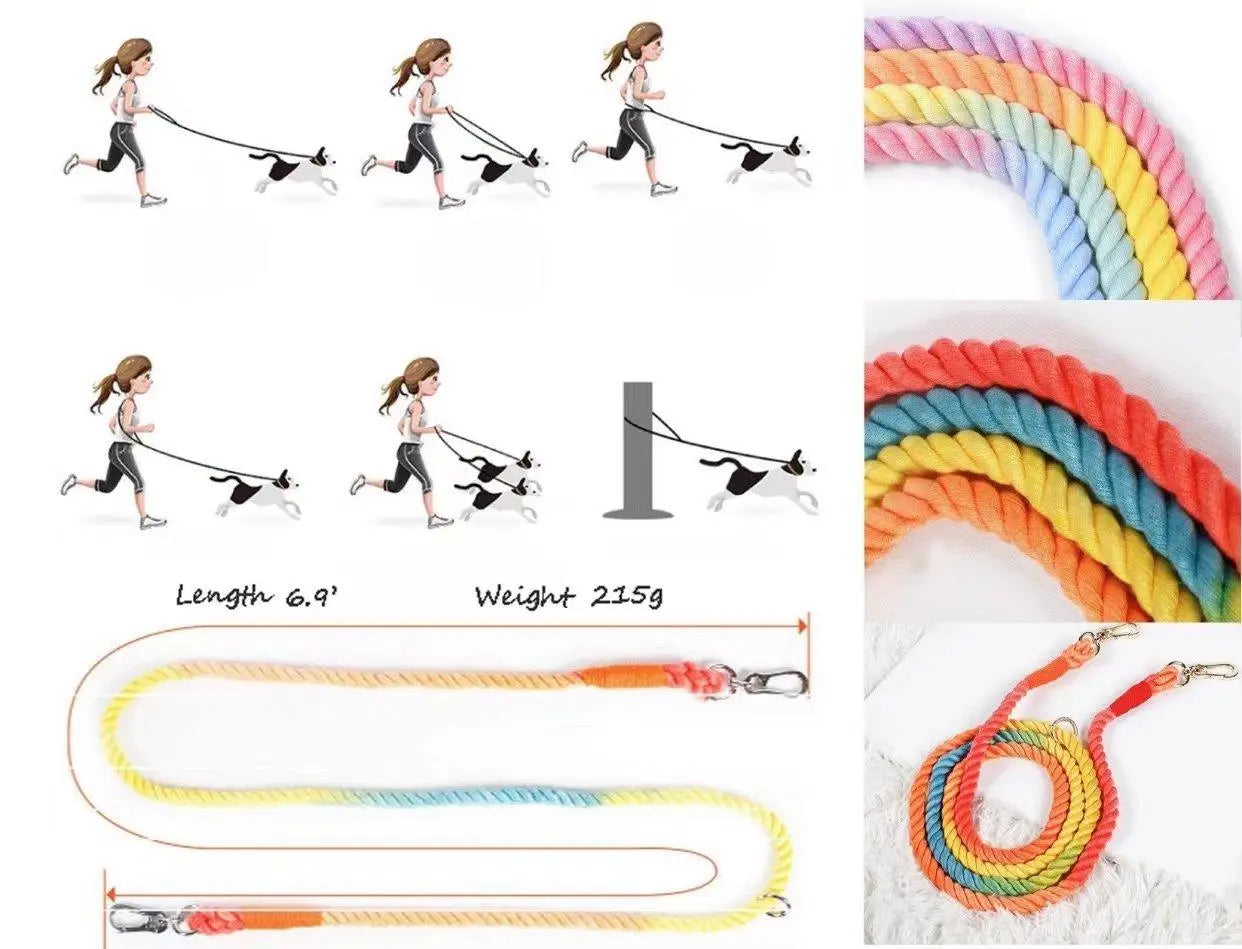 HANDS FREE DOG ROPE LEASH - SUNSET
