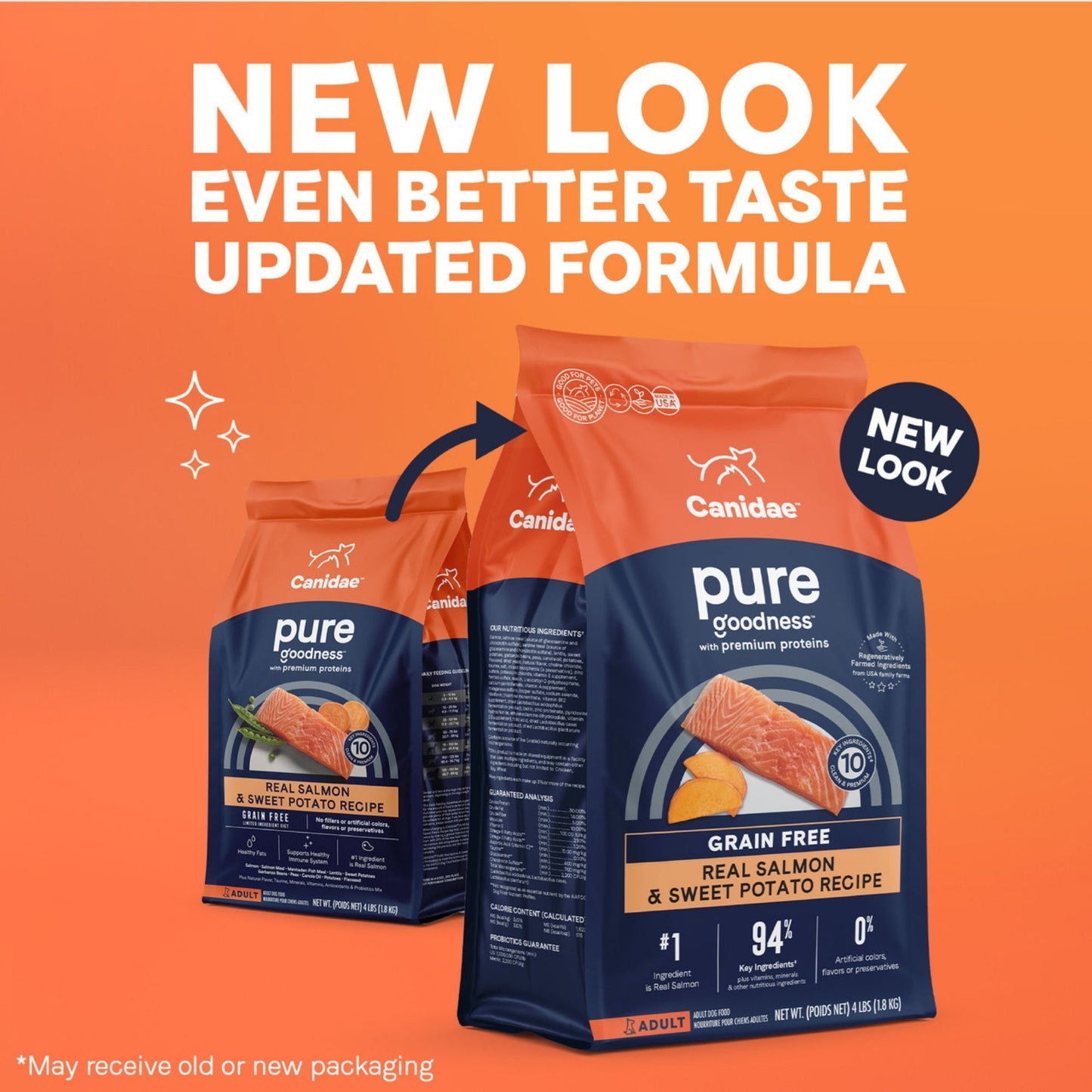 CANIDAE PURE Farm To Bowl GrainFree LID Dry Dog Food Salmon  Sweet Potato, 1ea/22 lb