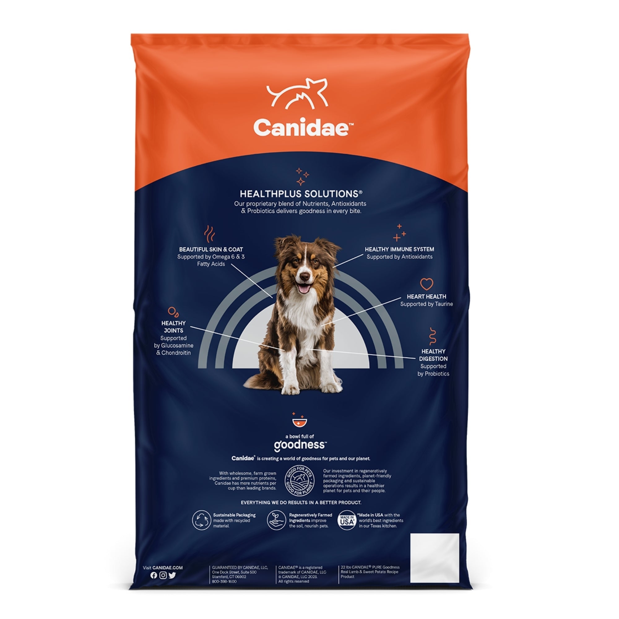 CANIDAE PURE Farm To Bowl GrainFree LID Dry Dog Food Lamb  Pea, 1ea/4 lb