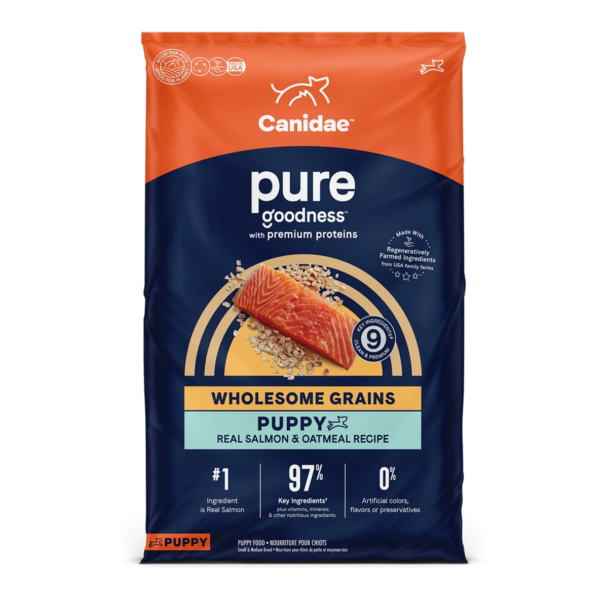 CANIDAE PURE goodness Wholesome Grains Dry Puppy Food Salmon & Oatmeal 22lb