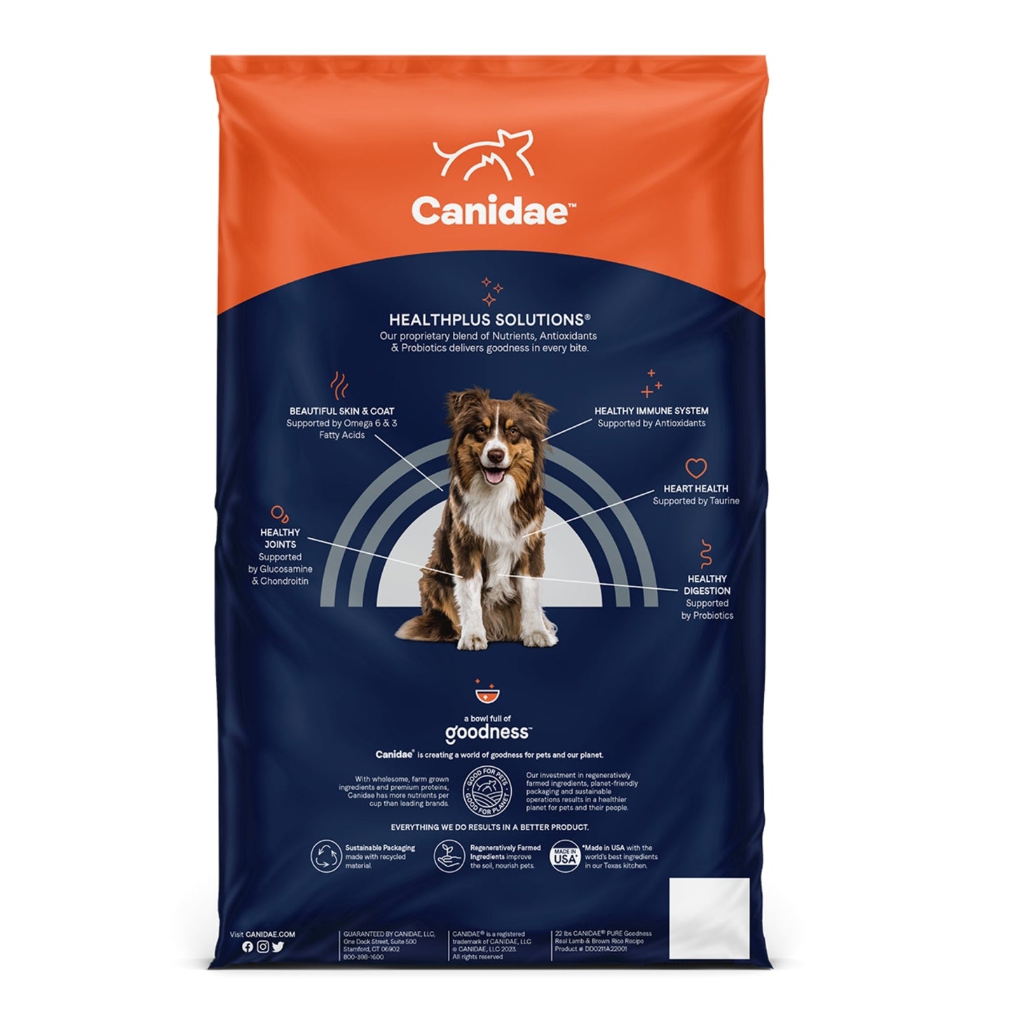 CANIDAE PURE Farm To Bowl  w/Wholesome Grains Dry Dog Food Lamb  Brown Rice, 1ea/4 lb