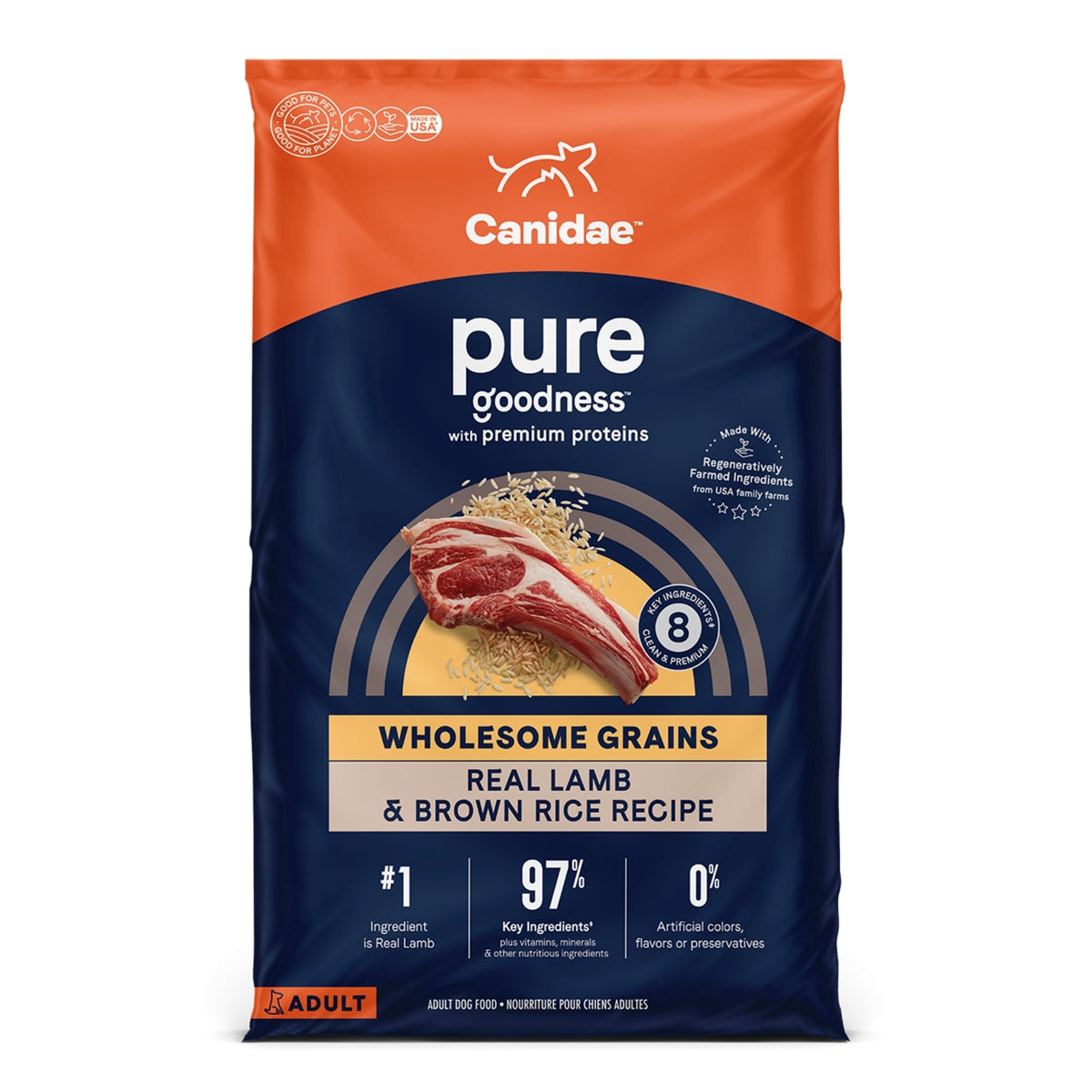 CANIDAE PURE goodness Wholesome Grains Dry Dog Food Lamb & Brown Rice 4lb