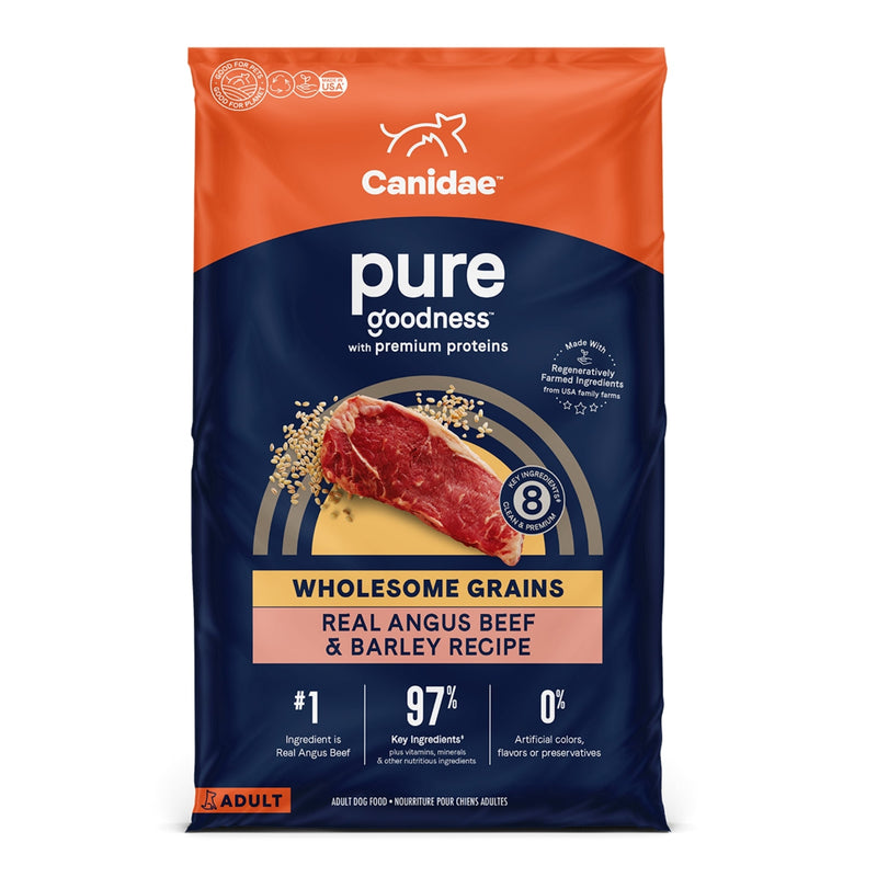 CANIDAE PURE Farm To Bowl  w/Wholesome Grains Dry Dog Food Beef  Barley, 1ea/22 lb