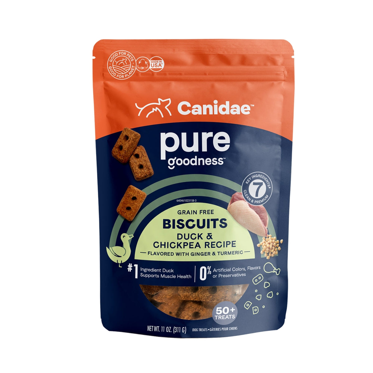 CANIDAE PURE goodness Grain-Free Dog Biscuits Duck & Chickpeas 11 oz