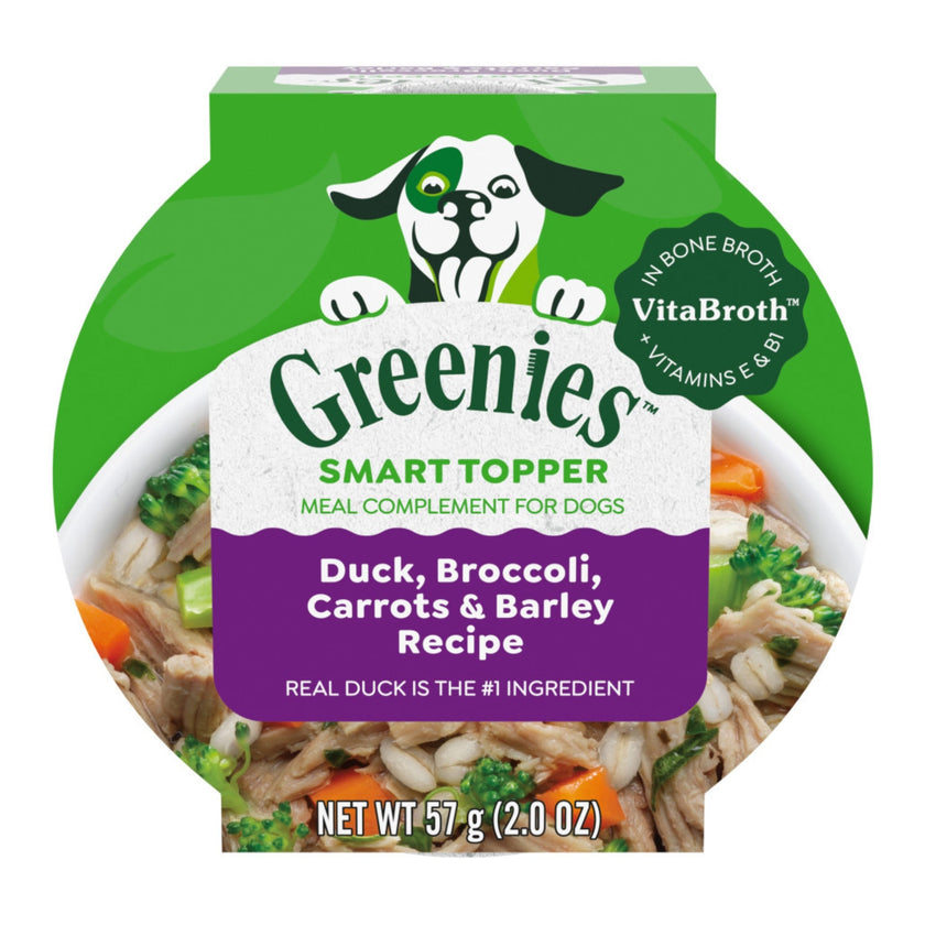 Greenies Smart Topper Duck, Broccoli, Carrots and Barely in Broth 2oz