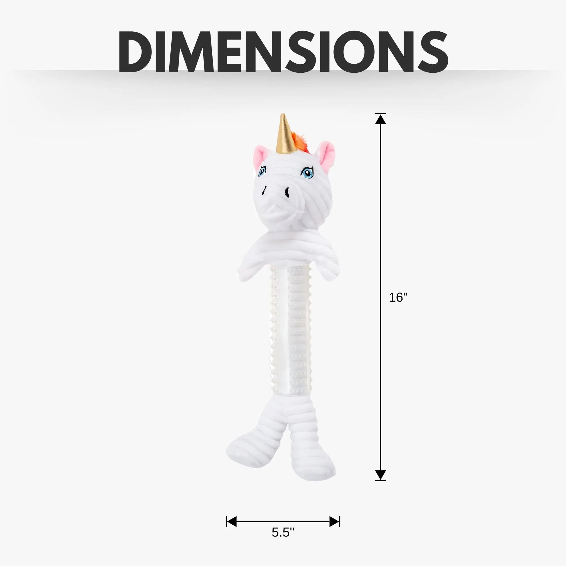 Country Living Thermoplastic Rubber Skinny Unicorn Corduroy Plush Dog Toy – with Squeaker & Crinkle Paper American Pet Supplies