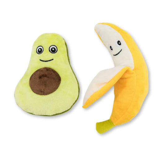 Avocado & Banana Plush Dog Toy Gift Set – with Squeaker & Crinkle Paper for Fun Play American Pet Supplies