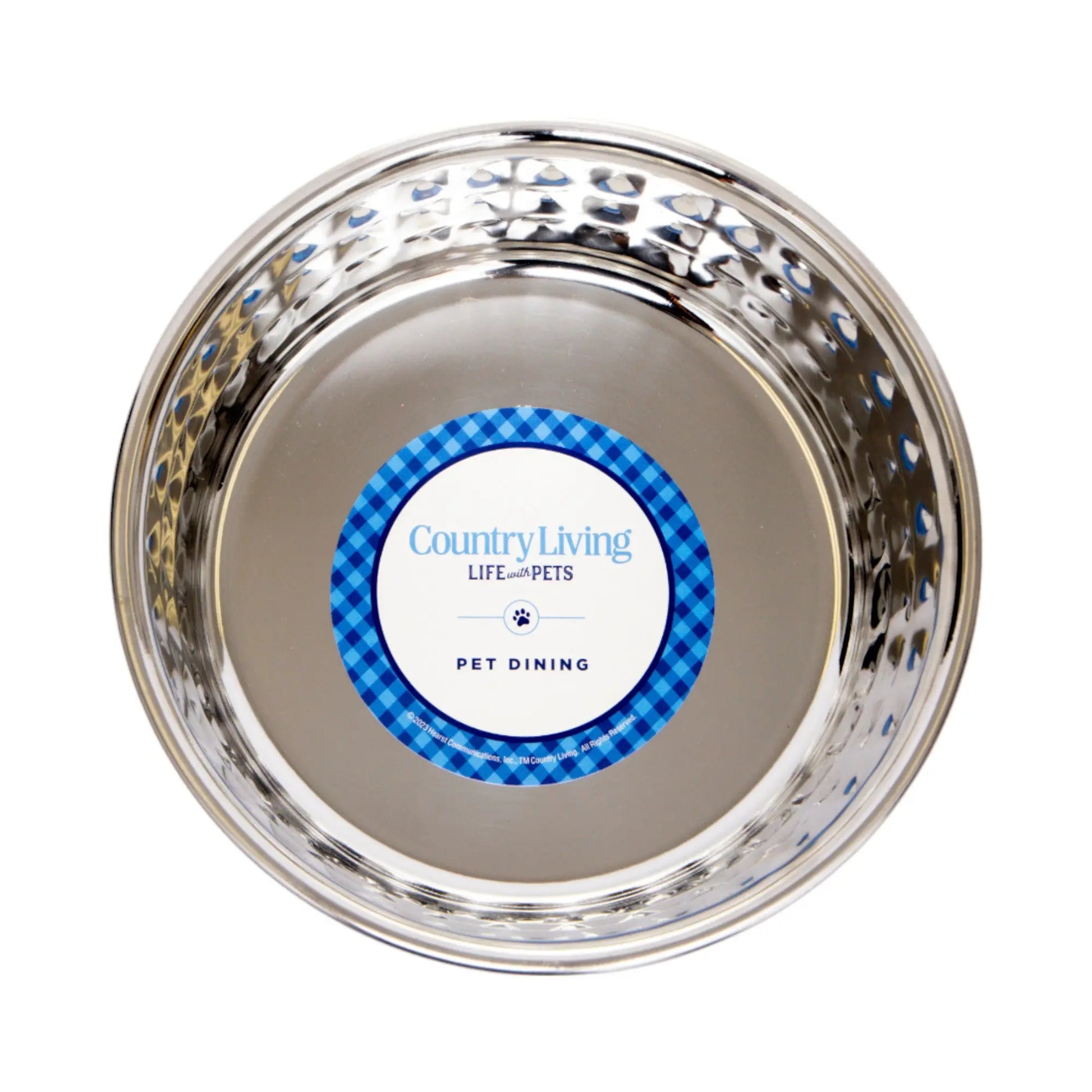 Country Living Set of 2 Hammered Stainless Steel Dog Bowls – Ideal for Extra Large Breeds – Rose Quartz/64oz American Pet Supplies