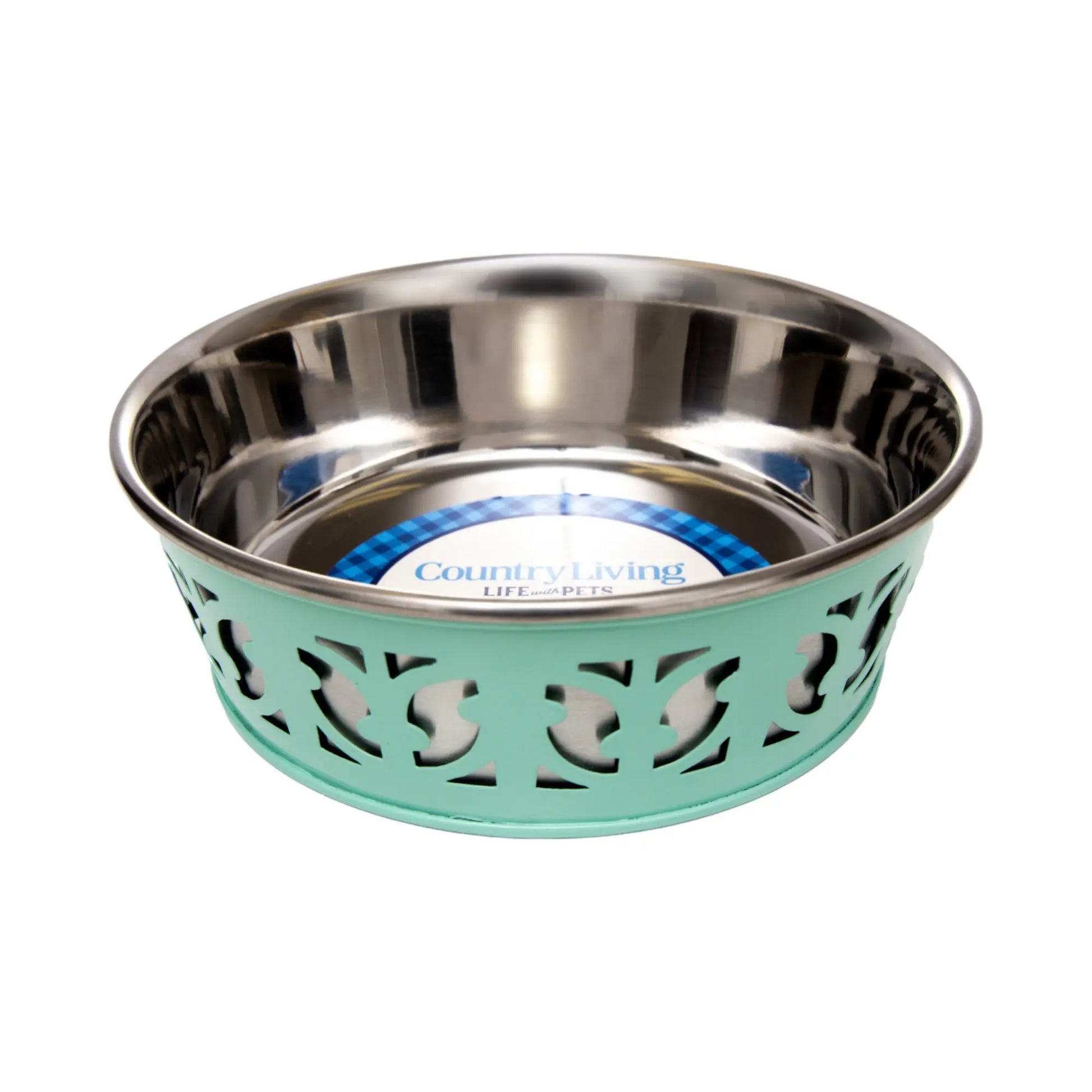 Country Living Set of 2 Stainless Steel Dog Bowls – Farmhouse Style, Ideal for Small to Medium Dogs American Pet Supplies