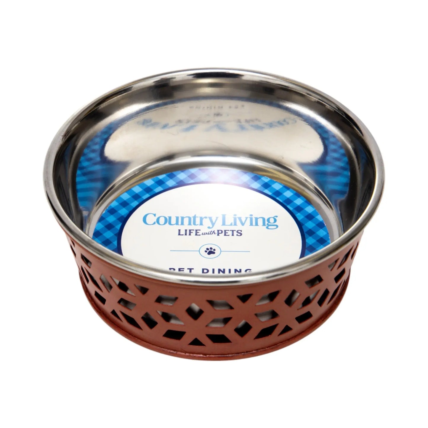 Country Living Set of 2 Stainless Steel Dog Bowls – Farmhouse Style, Ideal for Small to Medium Dogs American Pet Supplies