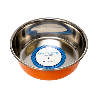 Country Living Set of 2 Heavy Gauge Stainless Steel Dog Bowls - Perfect for Food & Water American Pet Supplies