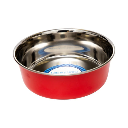 Country Living Set of 2 Heavy Gauge Stainless Steel Dog Bowls - Perfect for Food & Water American Pet Supplies