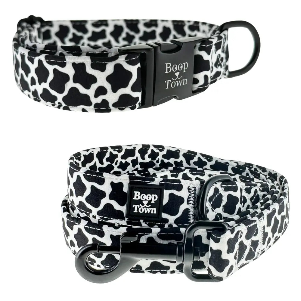 Boop Town Matching Collar and Leash Sets - Soft Cotton with Metal Buckle