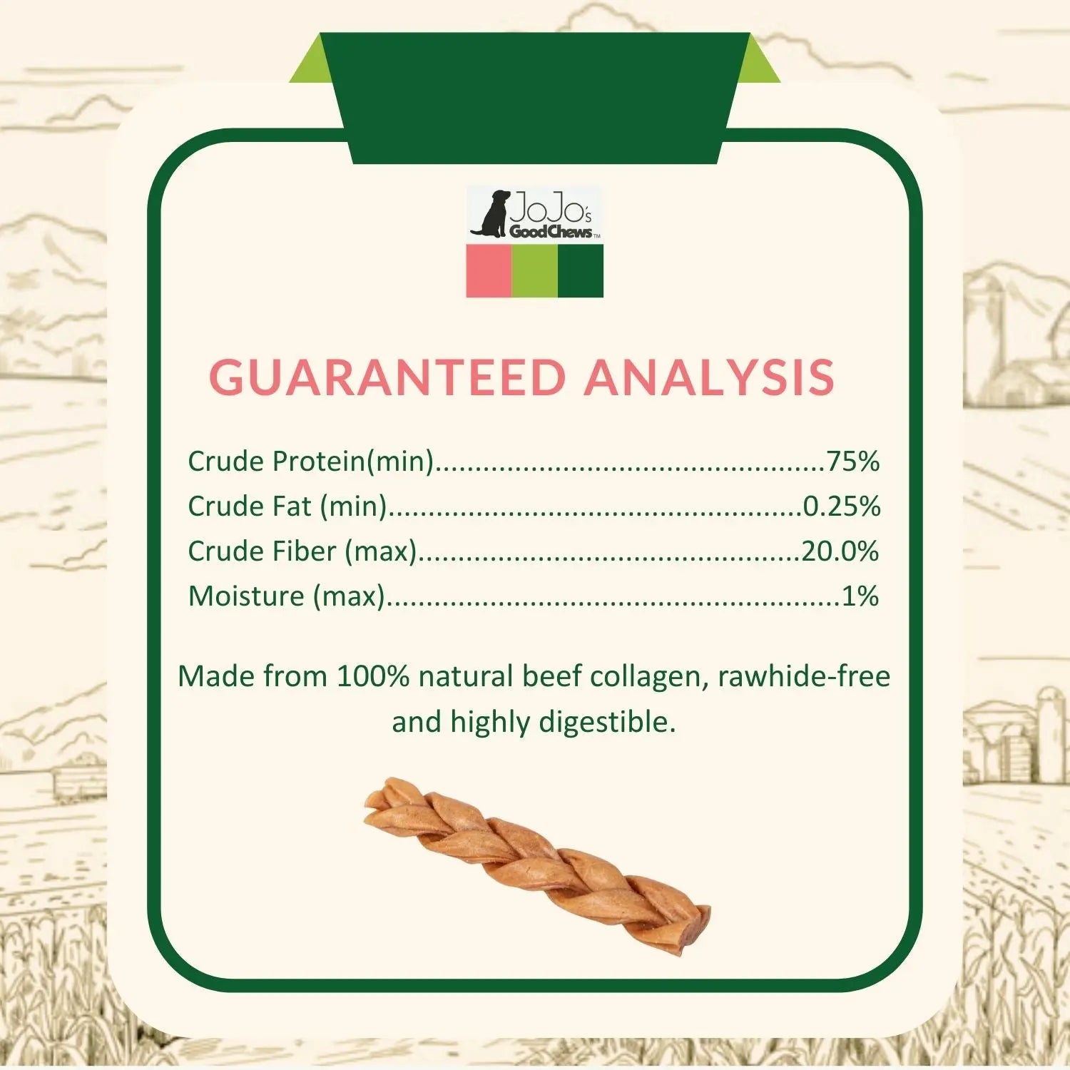 All-Natural Braided Collagen Stick Dog Treats, Supports Joint, Skin & Coat Health – 6-Inch Standard (25/case) American Pet Supplies