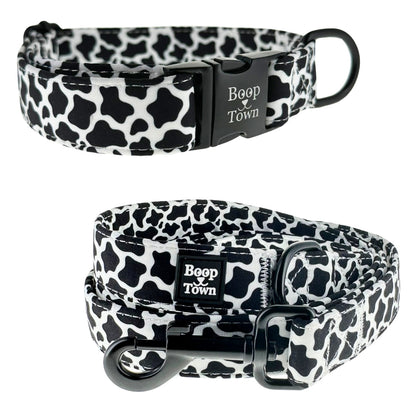 Spotted Cow Collar + Leash Set Boop Town