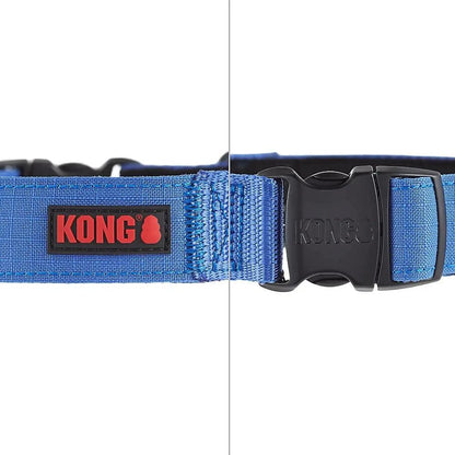 KONG Ultra Durable Padded Comfort Handle Dog Collar XL Blue Adjustable Control