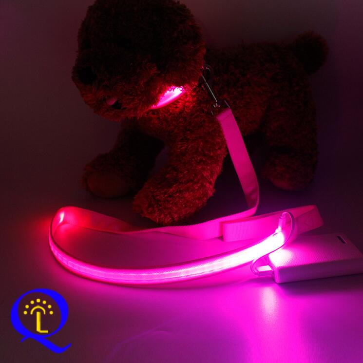 Shining Hand Holding Rope LED Pet Dog Traction Belt Nylon Dual Fiber Shining Dog Dog Traction Rope