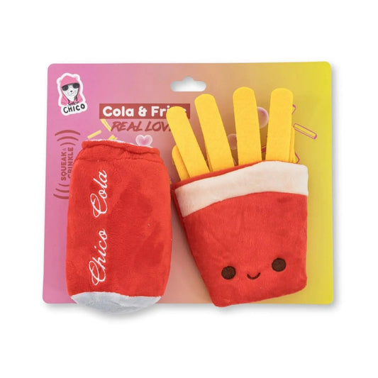 Cola & Fries Plush Dog Toy Gift Set – with Squeaker & Crinkle Paper for Fun Play American Pet Supplies