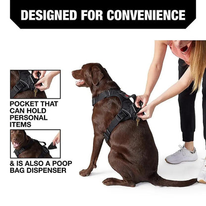 Kong Large Black Dog Harness with Waste Bag Dispenser and Control Handle