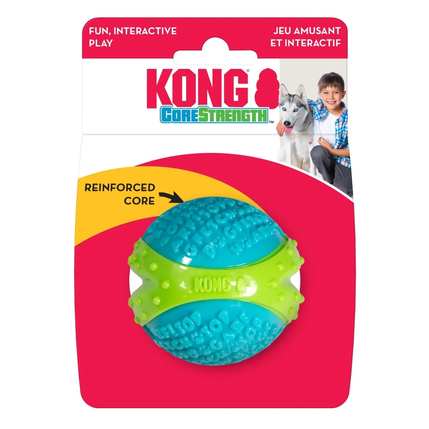 Kong Corestrength Large Green Dog Chew Ball Dental Care Fetch Toy for Dogs