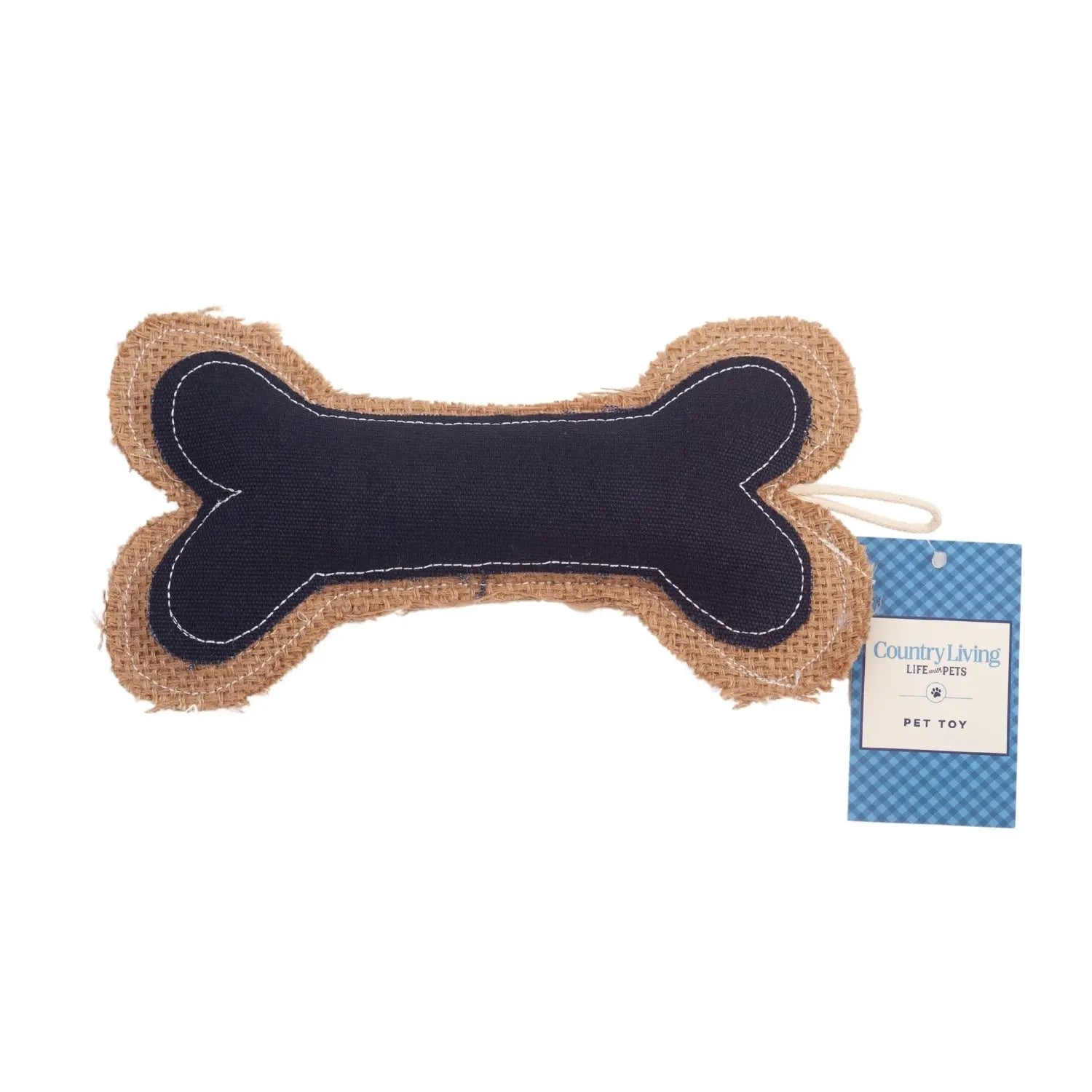 Country Living Jean Leather-Jute Bone Pillow Dog Chew Toy – Durable, Safe and Non-Toxic American Pet Supplies